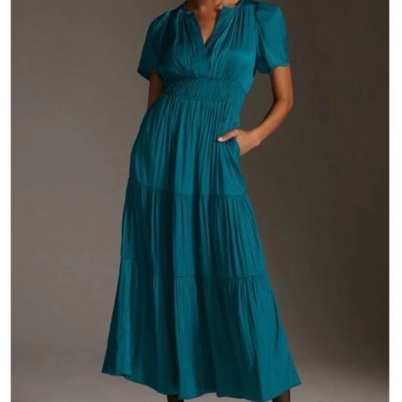 Anthropologie Dresses & Skirts - Anthropologie Teal Maxi Dress